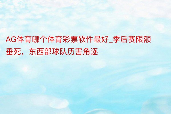 AG体育哪个体育彩票软件最好_季后赛限额垂死，东西部球队历害角逐