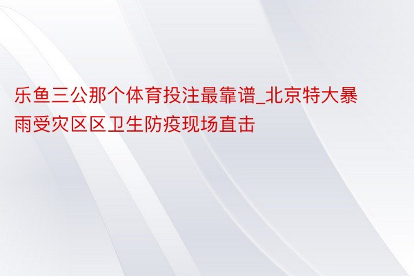 乐鱼三公那个体育投注最靠谱_北京特大暴雨受灾区区卫生防疫现场直击