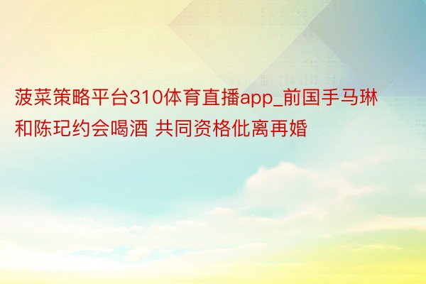 菠菜策略平台310体育直播app_前国手马琳和陈玘约会喝酒 共同资格仳离再婚